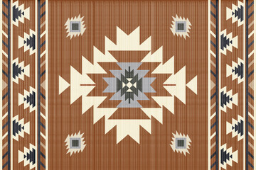 Navajo Native America South Western inspired area rugs ethnic decor style. tribal vector seamless pattern. Indian ornament Boho geometric ornament.folk.orientel. Window .blanket, rug. Woven carpet