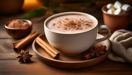 cup of coffee with cinnamon