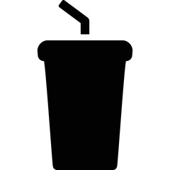 Simple vector icon disposable glass, soda