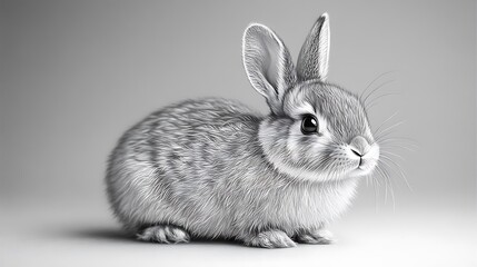 Obraz premium Hand drawn rabbit pencil sketch images showcasing stunning fur textures artistically