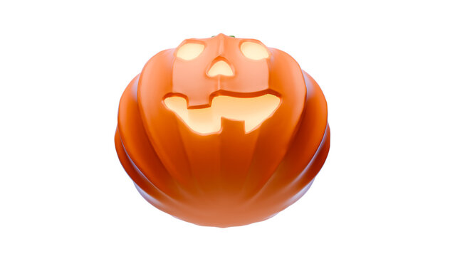 Pumpkin head illustration. 3d render. PNG with alpha in high resolution. Halloween ilustrations.