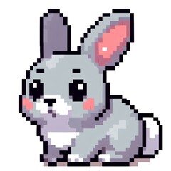 Obraz premium Pixel Art Rabbit Character