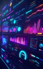 Fototapeta premium A vibrant SEO visibility dashboard displaying high ranking keywords, with graphs and digital data on increasing online presence