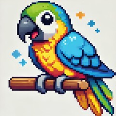 Fototapeta premium Simple Parrot Pixel Art Illustration