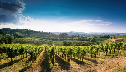 Naklejka premium Historic vineyard with century-old vines, each row tells a story of generations of winemaking passion.