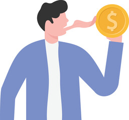 The greedy merchant, the temptation and desire for money,

