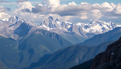 panorama of the mountains in winter