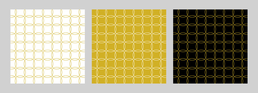 Seamless abstract modern geometric circle line pattern for elegant gold background