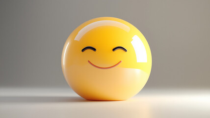 Fototapeta premium 穏やかな笑顔の黄色い絵文字ボール
