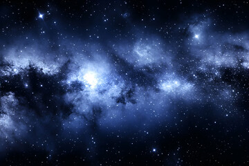 Obraz premium Breathtaking nebula, cosmic dust, and glittering stars fill this stunning space image, perfect for astronomy, science fiction, or fantasy backgrounds.