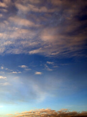 Obraz premium Dark Moody Cloudy Blue And Red Sky at Sunset Rainclouds