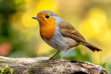 Fototapeta premium Robin - Erithacus rubecula. Beautiful simple AI generated image