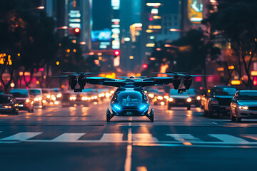 Future Urban Transport: Night City VTOL Drone