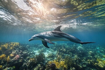 Obraz premium ITALIA-ACQUARIO-GENOVA. Beautiful simple AI generated image