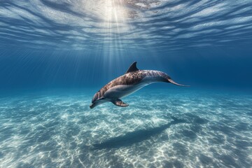 Obraz premium kids-boy and girl- watching fishes in aquarium. Beautiful simple AI generated image