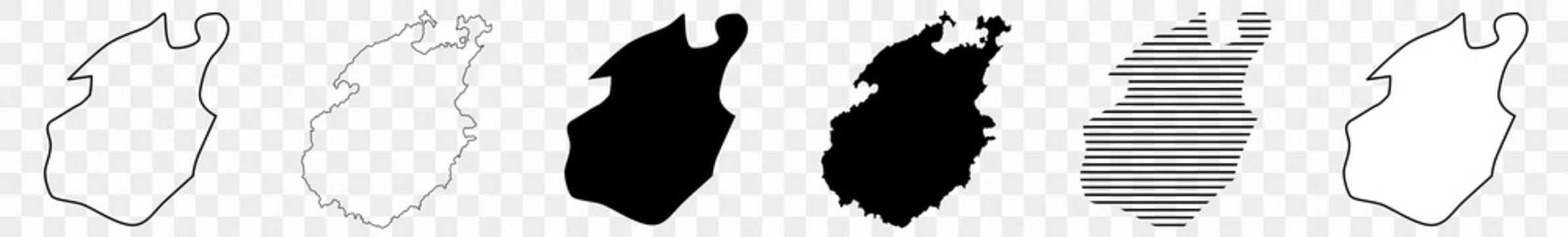 Paros Map Black | Border | Greek Island Greece | Transparent Isolated | Variations