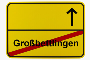 Illustration eines Ortsausgangsschildes von Großbettlingen in Baden-Württemberg	