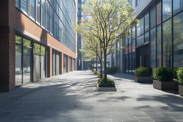 Urban Courtyard with Modern Architecture