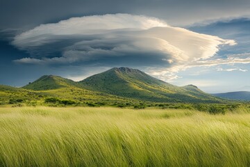 Fototapeta premium Burchell's zebras grooming, Hluhluwe Game Reserve, Kwazulu-Natal, South Africa. Beautiful simple AI generated image