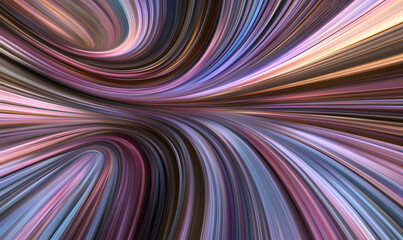 Abstract swirling lines of purple, brown, and blue create a dynamic and visually captivating background ideal for design projects.