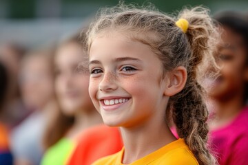 sports empowerment, females of different ages competing in a sports event, displaying their talents with an enthusiastic audience to celebrate national girls and women in sports day