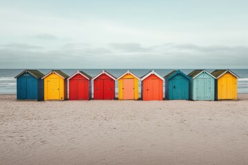 View of beach and water, Flic-en-Flac, Mauritius. Beautiful simple AI generated image