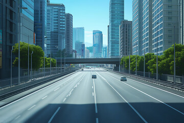 Obraz premium Urban Highway, Modern Cityscape