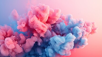 Obraz premium Abstract pink and blue smoke clouds in motion