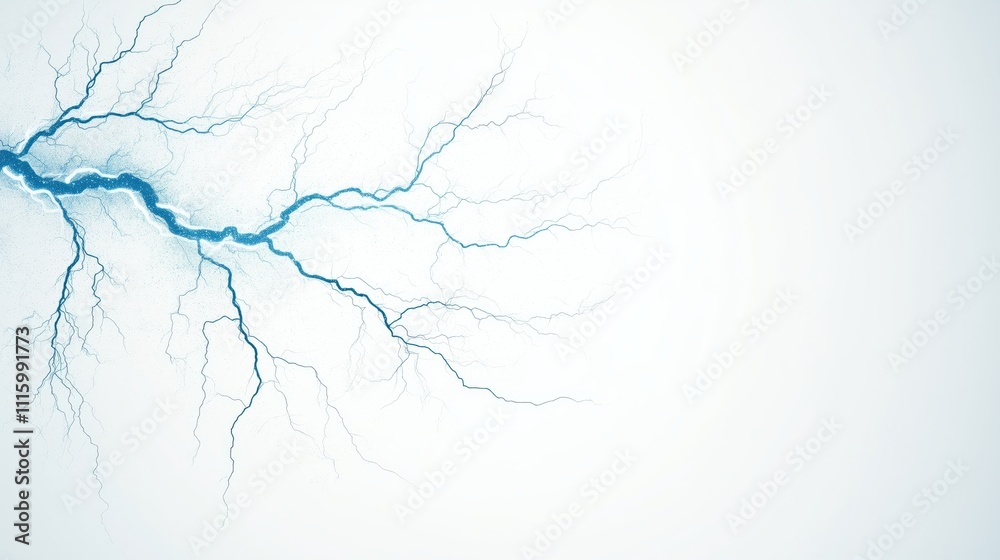 Wall mural a scene full of lightning and electric rays isolated on a empty plain clean light background