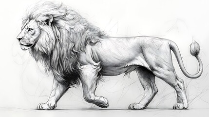 Majestic lion working pencil sketch wallpaper images showcasing bold artistry