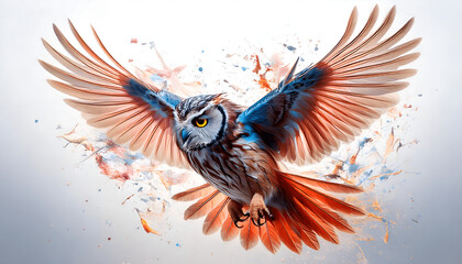 Obraz premium Big Owl with Wings