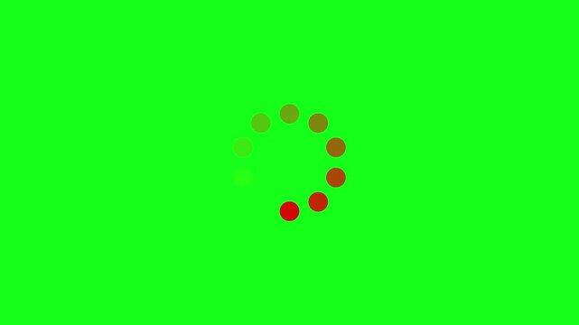 Progress loading bar UI indicator. Loading Circle. Download progress, preloader animation web design template, interface upload. Animation of UI element in 4K. Chroma key green screen.
