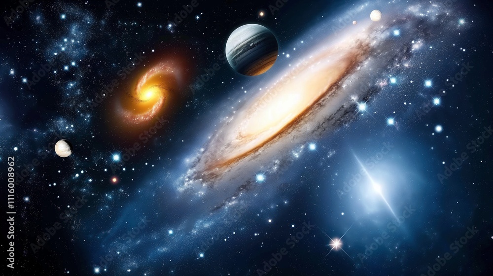 Canvas Prints galaxy, stars and planets in deep space image. various cosmic formations in universe photography sce
