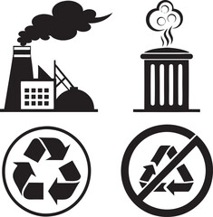 Simple black and white population icons 