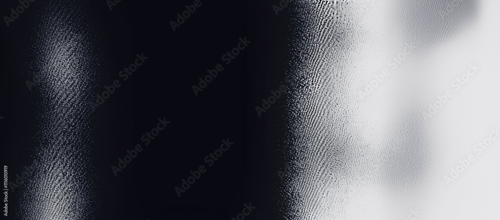 Poster A monochrome banner with a grainy gradient background, showcasing an abstract noise texture in gray, black, and white.