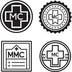 Simple Black and white medicare icons