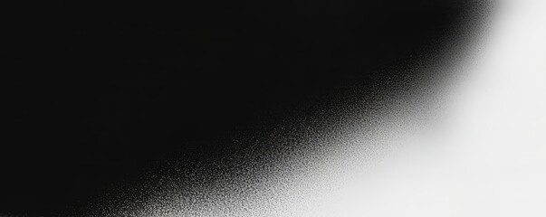 A dark gray and white noise gradient design, forming an abstract black grainy background for a monochrome banner header or wallpaper.