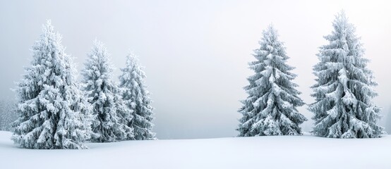 Fototapeta premium Background of a winter white forest covered with snow for Christmas