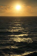 Obraz premium distant sea ocean horizon from traject from denmark to norway