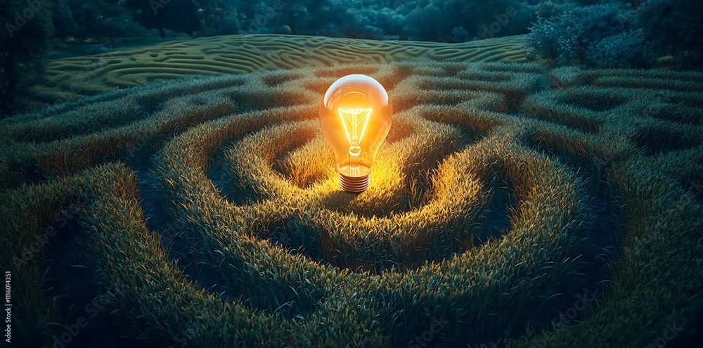 Aufkleber bright glowing light bulb at the center of an intricate design, ideal for creative projects and mode