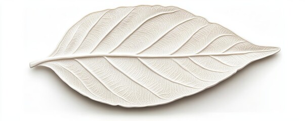 Obraz premium Plaster leaf sculpture with fine veins and intricate detailing