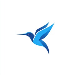 Here's a possible and keyword list for your image.. Abstract blue hummingbird logo design.