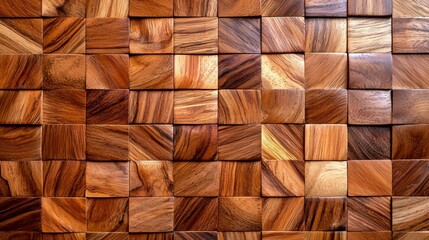 Rich Textured Wood Surface with a Geometric Pattern of Natural Brown and Golden Tones Exuding Warmth and Elegance for Interior Design Applications