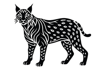 bobcat animal silhouette style vector illustration art white background