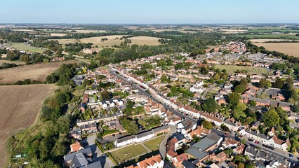 Fototapeta premium Long Melford Village Suffolk UK drone,aerial ..