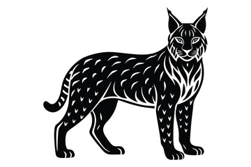 Fototapeta premium bobcat silhouette vector illustration on white background