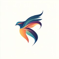 Obraz premium Here's a and keyword list for your image.. Abstract colorful bird in flight, vibrant design.