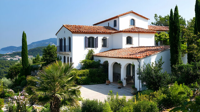 Mediterranean Revival Home with Olive Grove and Sea Views, Montecito Estate
