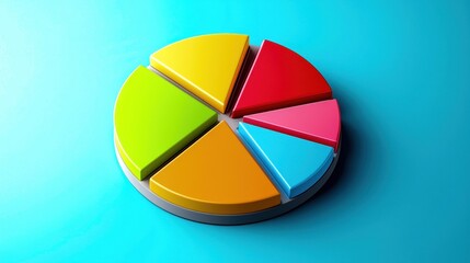 Fototapeta premium Pie chart illustrating the composition of debt and equity in the weighted average cost of capital.