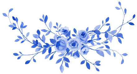 Blue wedding vintage floral bouquets